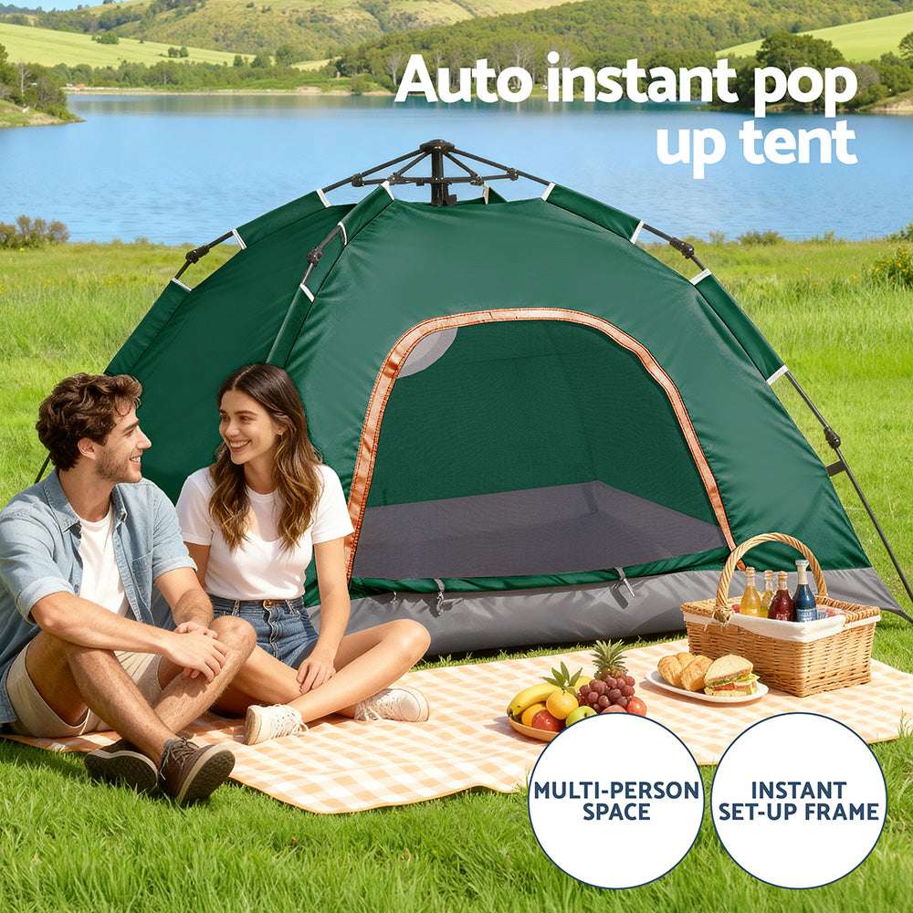 Weisshorn Camping Tent Instant Tent Pop up 2 Person Outdoor Hiking Tents Hiking Green