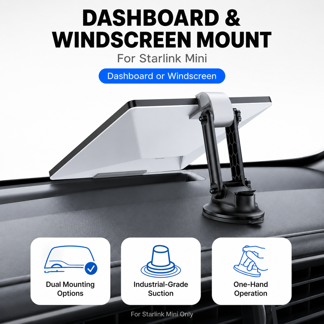 Outcamp Dashboard and Windscreen Mount for Starlink Mini