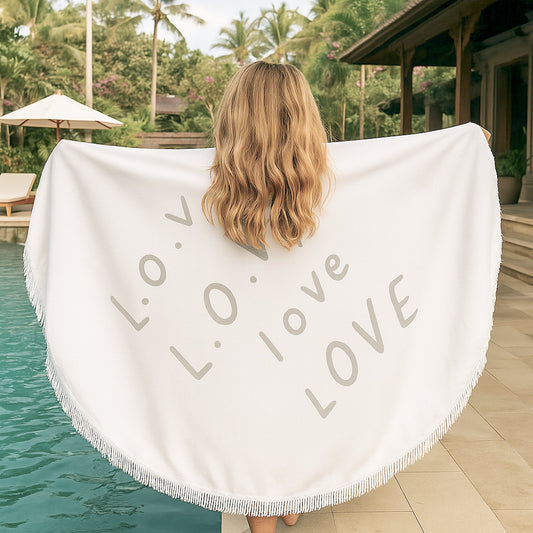 Love Always Round Beach Towel & Picnic Blanket 150cm