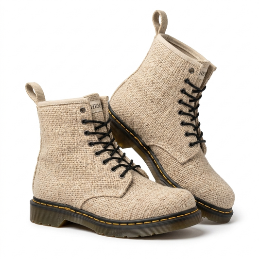 White Vegan Hemp Hiking Boots - Namaste Artisans