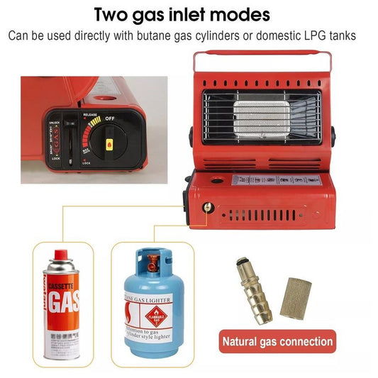 Portable Butane Gas Heater Camping Camp Tent Outdoor Hiking Camper Survival Red