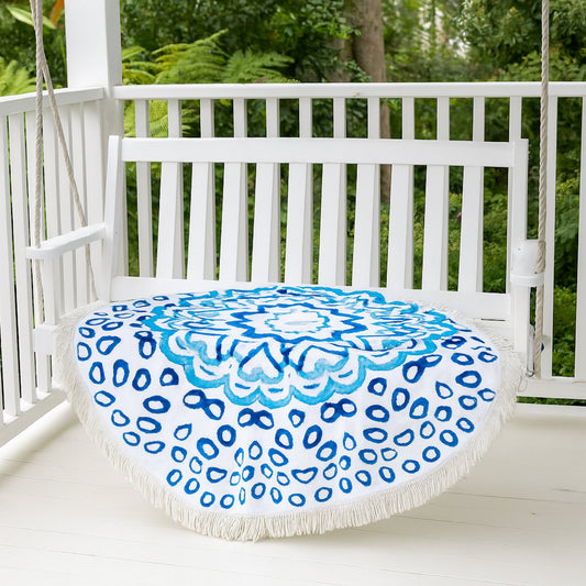 Watercolour Round Beach Towel & Picnic Blanket 150cm