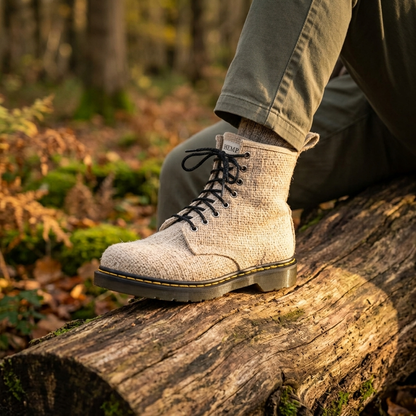 White Vegan Hemp Hiking Boots - Namaste Artisans