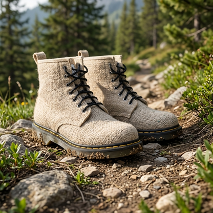 White Vegan Hemp Hiking Boots - Namaste Artisans