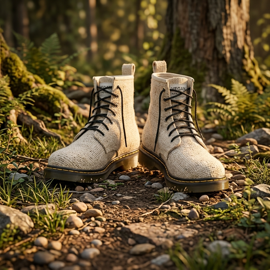 White Vegan Hemp Hiking Boots - Namaste Artisans