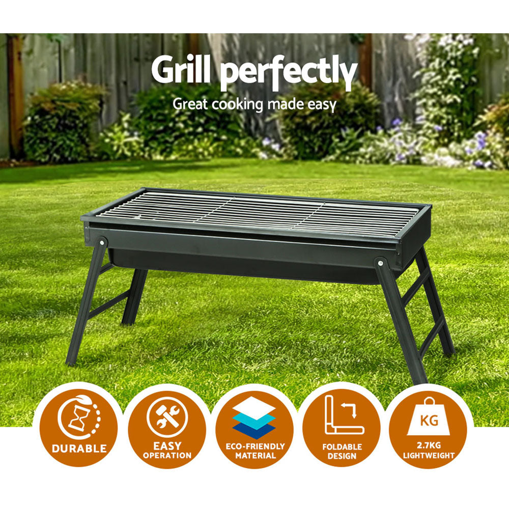 Grillz Charcoal BBQ Grill Smoker Portable Barbecue Outdoor Foldable Camping - Just Camp | Best Value Outdoor & Camping Store in Australia