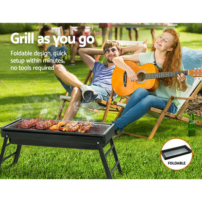 Grillz Charcoal BBQ Grill Smoker Portable Barbecue Outdoor Foldable Camping - Just Camp | Best Value Outdoor & Camping Store in Australia