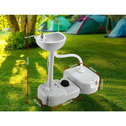 Weisshorn Portable Camping Wash Basin 43L - Just Camp | Best Value Outdoor & Camping Store in Australia