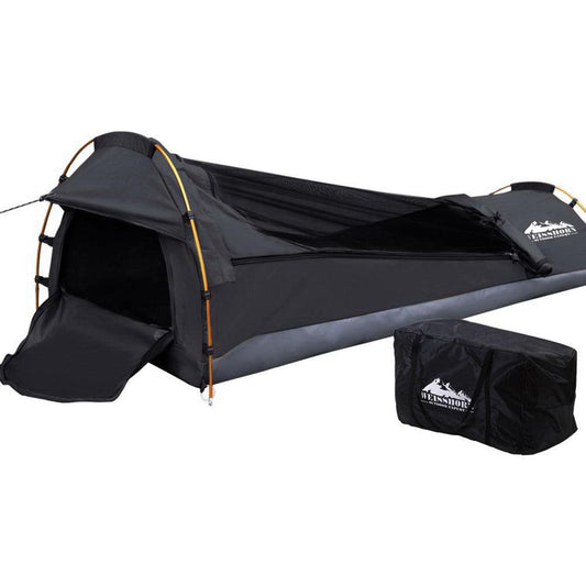 Weisshorn Camping Swags Single Biker Swag Grey Ripstop Canvas - Just Camp | Best Value Outdoor & Camping Store in Australia