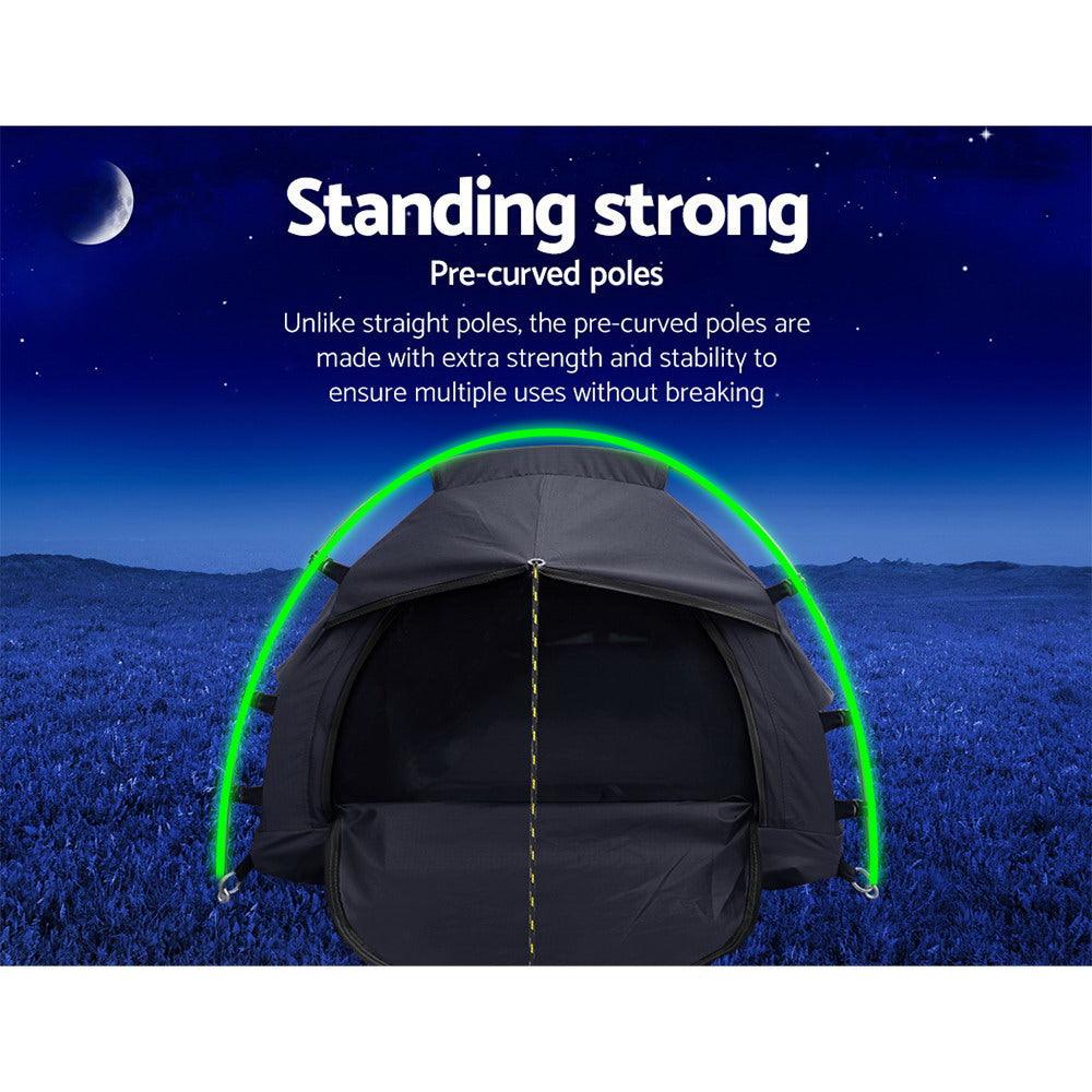 Weisshorn Camping Swags Single Biker Swag Grey Ripstop Canvas - Just Camp | Best Value Outdoor & Camping Store in Australia