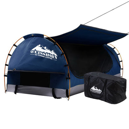 Weisshorn Swag King Single Camping Canvas Free Standing Swags Blue Dome Tent - Just Camp | Best Value Outdoor & Camping Store in Australia