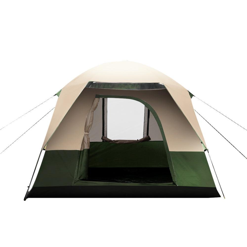 Weisshorn Family Camping Tent 4 Person Hiking Beach Tents Green - Just Camp | Best Value Outdoor & Camping Store in Australia