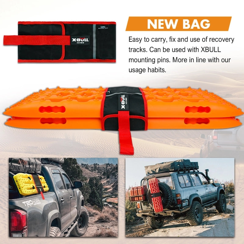 X-BULL KIT2 Recovery tracks 6pcs Board Traction Sand trucks strap mounting 4x4 Sand Snow Car red - Just Camp | Best Value Outdoor & Camping Store in Australia