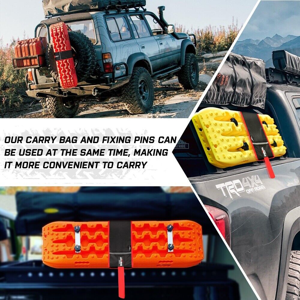 X-BULL KIT2 Recovery tracks 6pcs Board Traction Sand trucks strap mounting 4x4 Sand Snow Car red - Just Camp | Best Value Outdoor & Camping Store in Australia