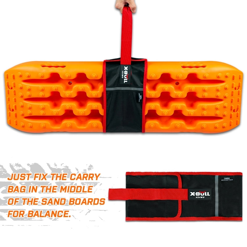 X-BULL KIT2 Recovery tracks 6pcs Board Traction Sand trucks strap mounting 4x4 Sand Snow Car ORANGE - Just Camp | Best Value Outdoor & Camping Store in Australia