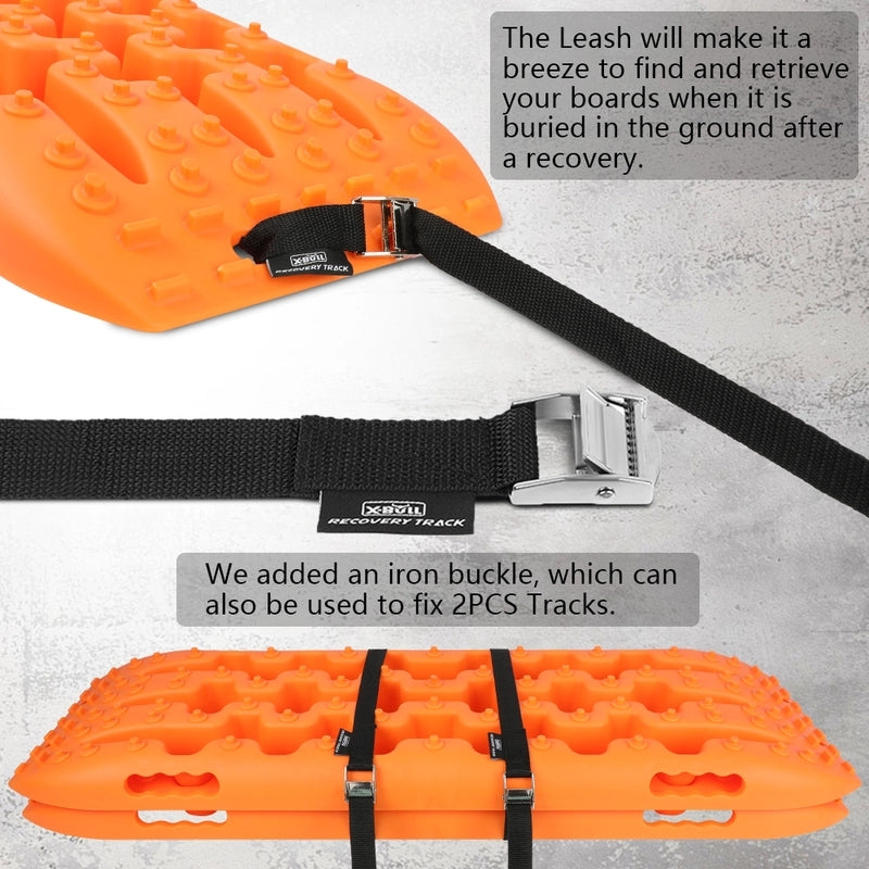 X-BULL KIT2 Recovery tracks 6pcs Board Traction Sand trucks strap mounting 4x4 Sand Snow Car ORANGE - Just Camp | Best Value Outdoor & Camping Store in Australia