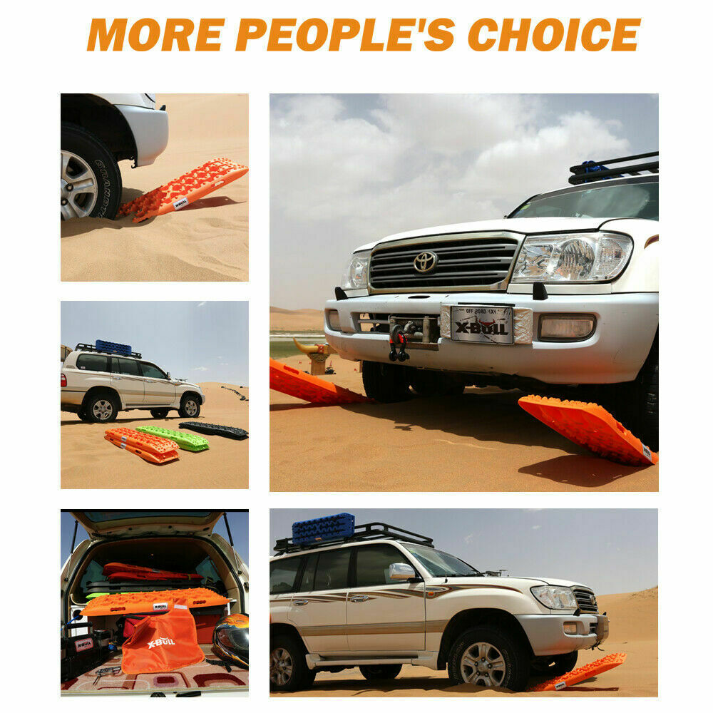 X-BULL KIT2 Recovery tracks 6pcs Board Traction Sand trucks strap mounting 4x4 Sand Snow Car ORANGE - Just Camp | Best Value Outdoor & Camping Store in Australia