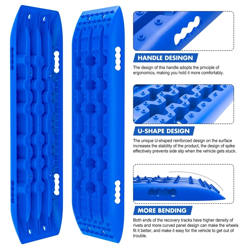 X-BULL KIT2 Recovery tracks kit Board Traction Sand trucks strap mounting 4x4 Sand Snow Car blue 6pcs - Just Camp | Best Value Outdoor & Camping Store in Australia