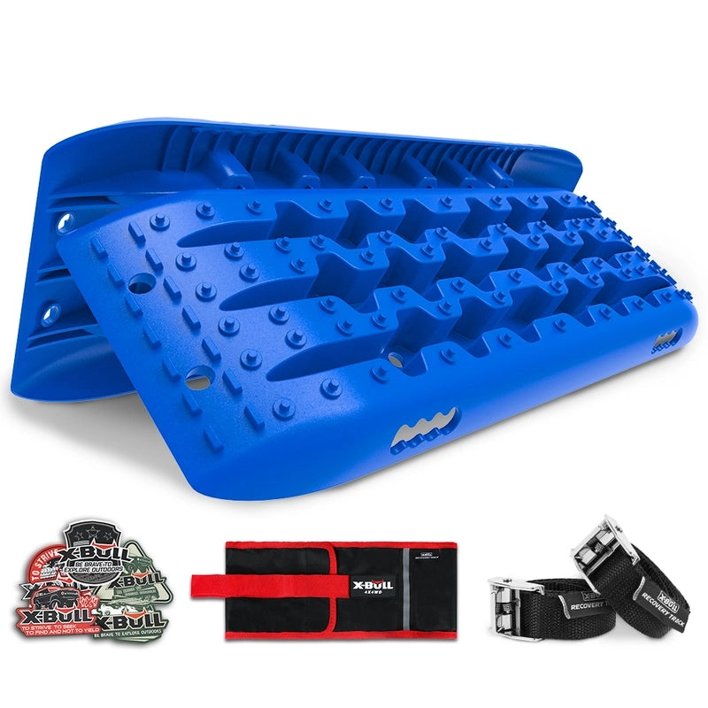 X-BULL KIT2 Recovery tracks kit Board Traction Sand trucks strap mounting 4x4 Sand Snow Car blue 6pcs - Just Camp | Best Value Outdoor & Camping Store in Australia