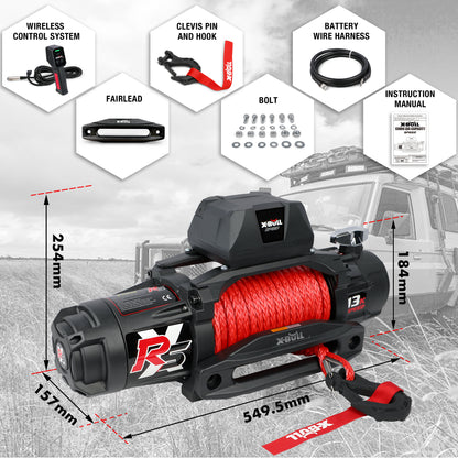 X-BULL Electric Winch 13000LBS 12V Synthetic Rope 28M Wireless Offroad 4WD 4x4 - Just Camp | Best Value Outdoor & Camping Store in Australia