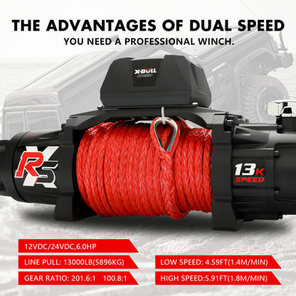 X-BULL Electric Winch 13000LBS 12V Synthetic Rope 28M Wireless Offroad 4WD 4x4 - Just Camp | Best Value Outdoor & Camping Store in Australia