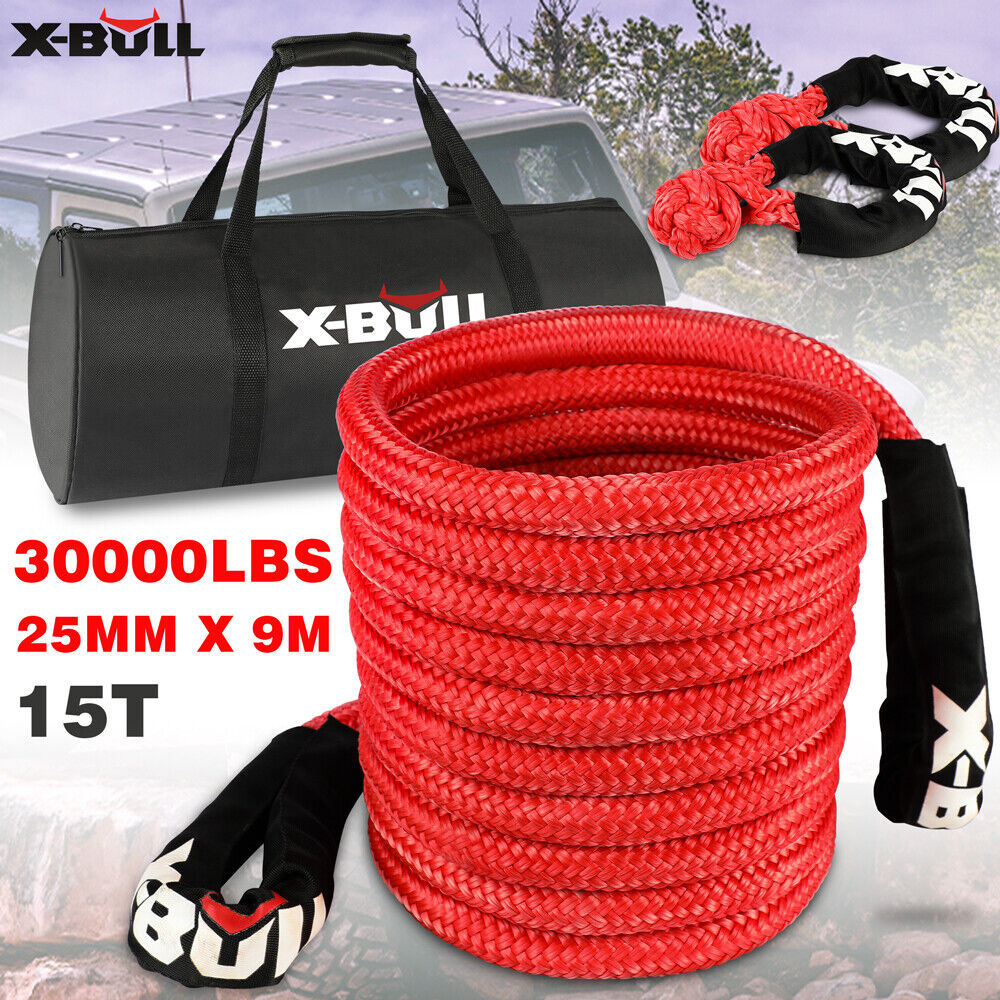 X-BULL Kinetic Rope 25mm x 9m Snatch Strap Recovery Kit Dyneema Tow Winch - Just Camp | Best Value Outdoor & Camping Store in Australia