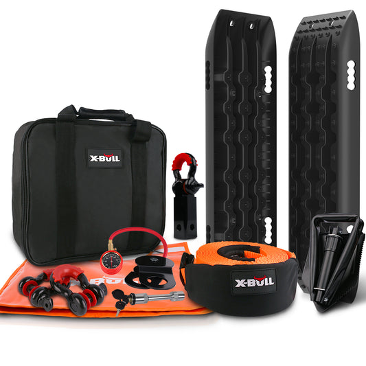 X-BULL Winch Recovery Kit 13PCS Recovery tracks /Snatch Strap Off Road 4X4 - Just Camp | Best Value Outdoor & Camping Store in Australia