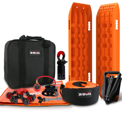 X-BULL Winch Recovery Kit Recovery tracks /Snatch Strap Off Road 4WD orange - Just Camp | Best Value Outdoor & Camping Store in Australia