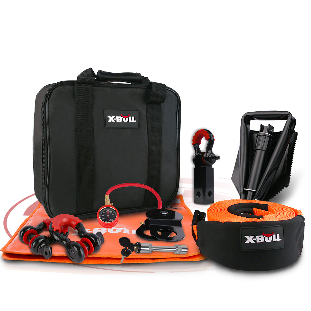 X-BULL Winch Recovery Kit 11PCS 4WD 4x4 Pack Off Road Snatch Strap Essential - Just Camp | Best Value Outdoor & Camping Store in Australia