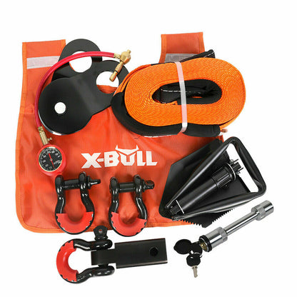 X-BULL Winch Recovery Kit 11PCS 4WD 4x4 Pack Off Road Snatch Strap Essential - Just Camp | Best Value Outdoor & Camping Store in Australia