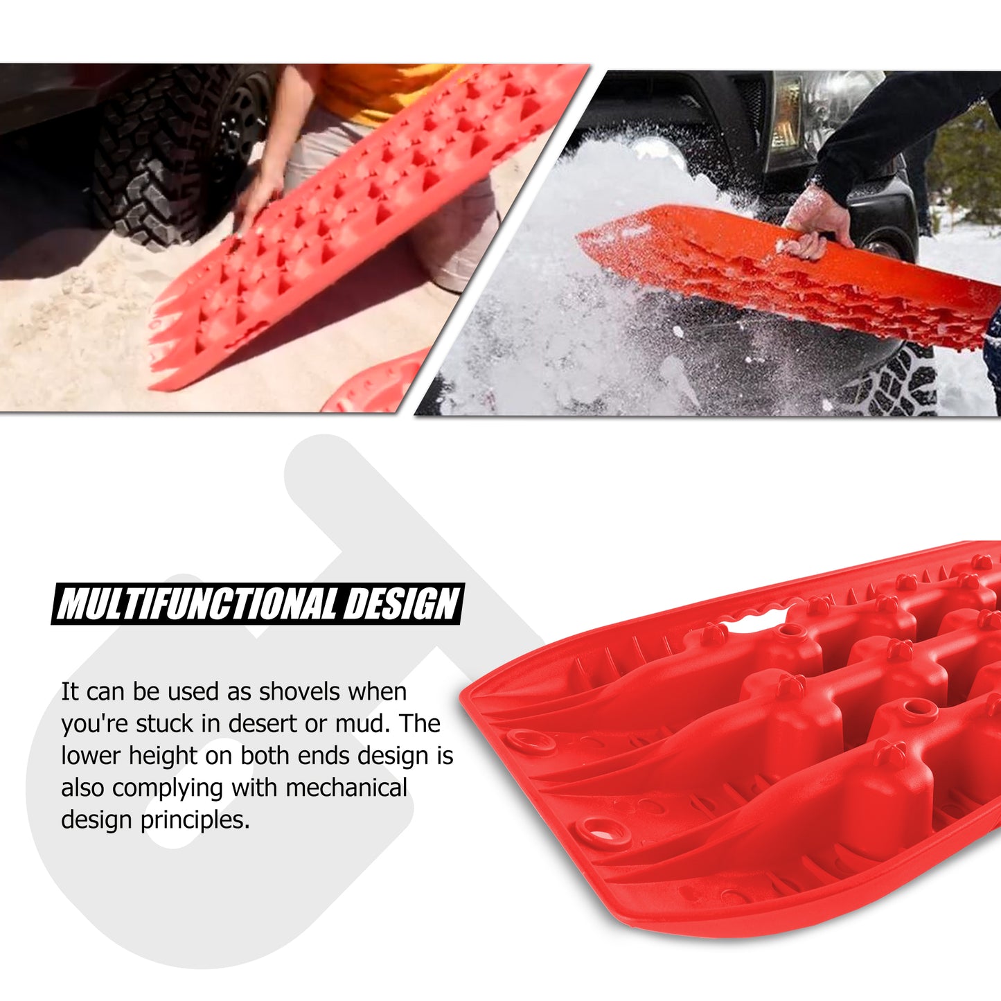 X-BULL 2 Pairs Recovery tracks Sand Mud Snow 4WD / 4x4 ATV Offroad Stronger Gen 3.0 - Red - Just Camp | Best Value Outdoor & Camping Store in Australia