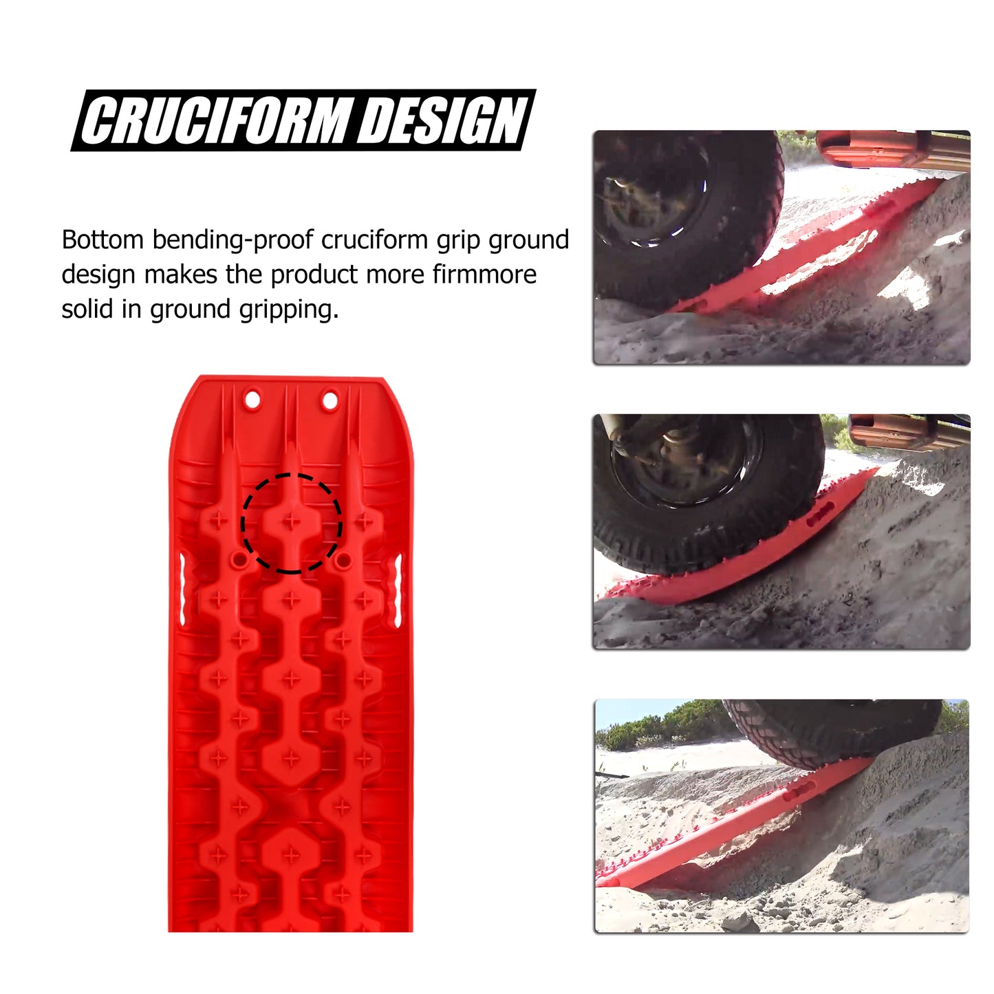 X-BULL 2 Pairs Recovery tracks Sand Mud Snow 4WD / 4x4 ATV Offroad Stronger Gen 3.0 - Red - Just Camp | Best Value Outdoor & Camping Store in Australia