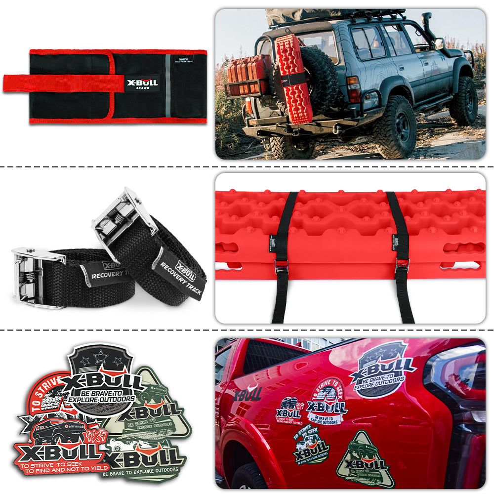 X-BULL 2 Pairs Recovery tracks Sand Mud Snow 4WD / 4x4 ATV Offroad Stronger Gen 3.0 - Red - Just Camp | Best Value Outdoor & Camping Store in Australia