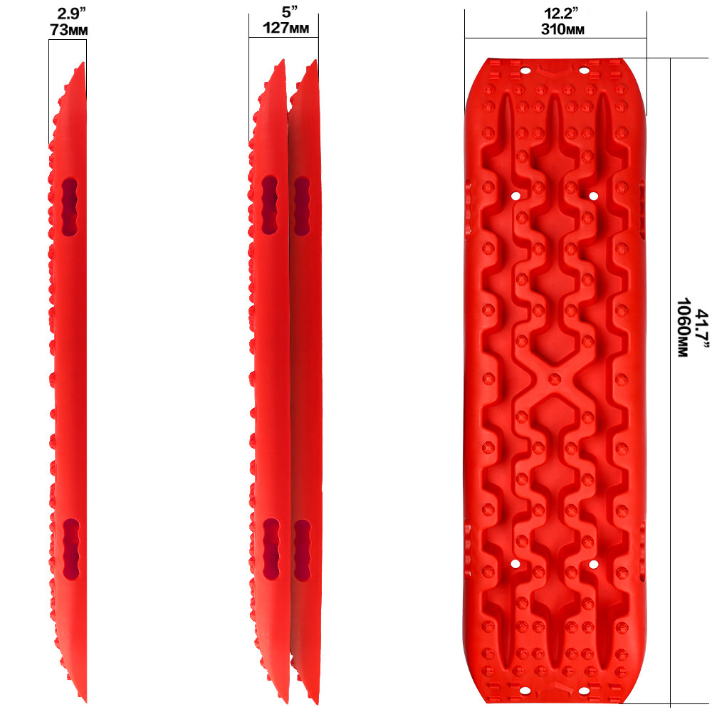 X-BULL 2 Pairs Recovery tracks Sand Mud Snow 4WD / 4x4 ATV Offroad Stronger Gen 3.0 - Red - Just Camp | Best Value Outdoor & Camping Store in Australia