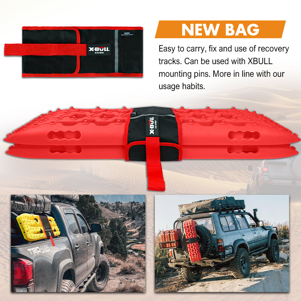 X-BULL 2 Pairs Recovery tracks Sand Mud Snow 4WD / 4x4 ATV Offroad Stronger Gen 3.0 - Red - Just Camp | Best Value Outdoor & Camping Store in Australia