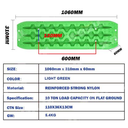 X-BULL Recovery tracks Sand tracks 2 Pairs Sand / Snow / Mud 10T 4WD Gen 3.0 - Green - Just Camp | Best Value Outdoor & Camping Store in Australia