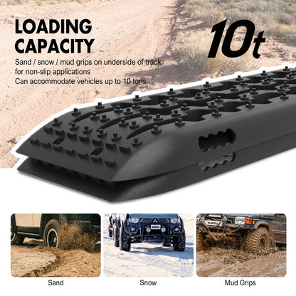 X-BULL Recovery tracks Sand Trucks Offroad With 4PCS Mounting Pins 4WDGen 2.0 - Black - Just Camp | Best Value Outdoor & Camping Store in Australia