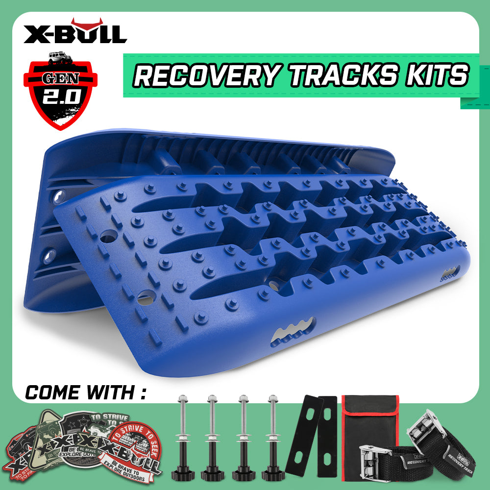 X-BULL Recovery tracks Sand Trucks Offroad With 4PCS Mounting Pins 4WDGen 2.0 - blue - Just Camp | Best Value Outdoor & Camping Store in Australia