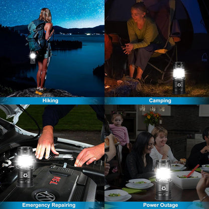 LED Camping Lamp Solar Powered Rechargeable USB Torch Waterproof Emergency Light Lantern